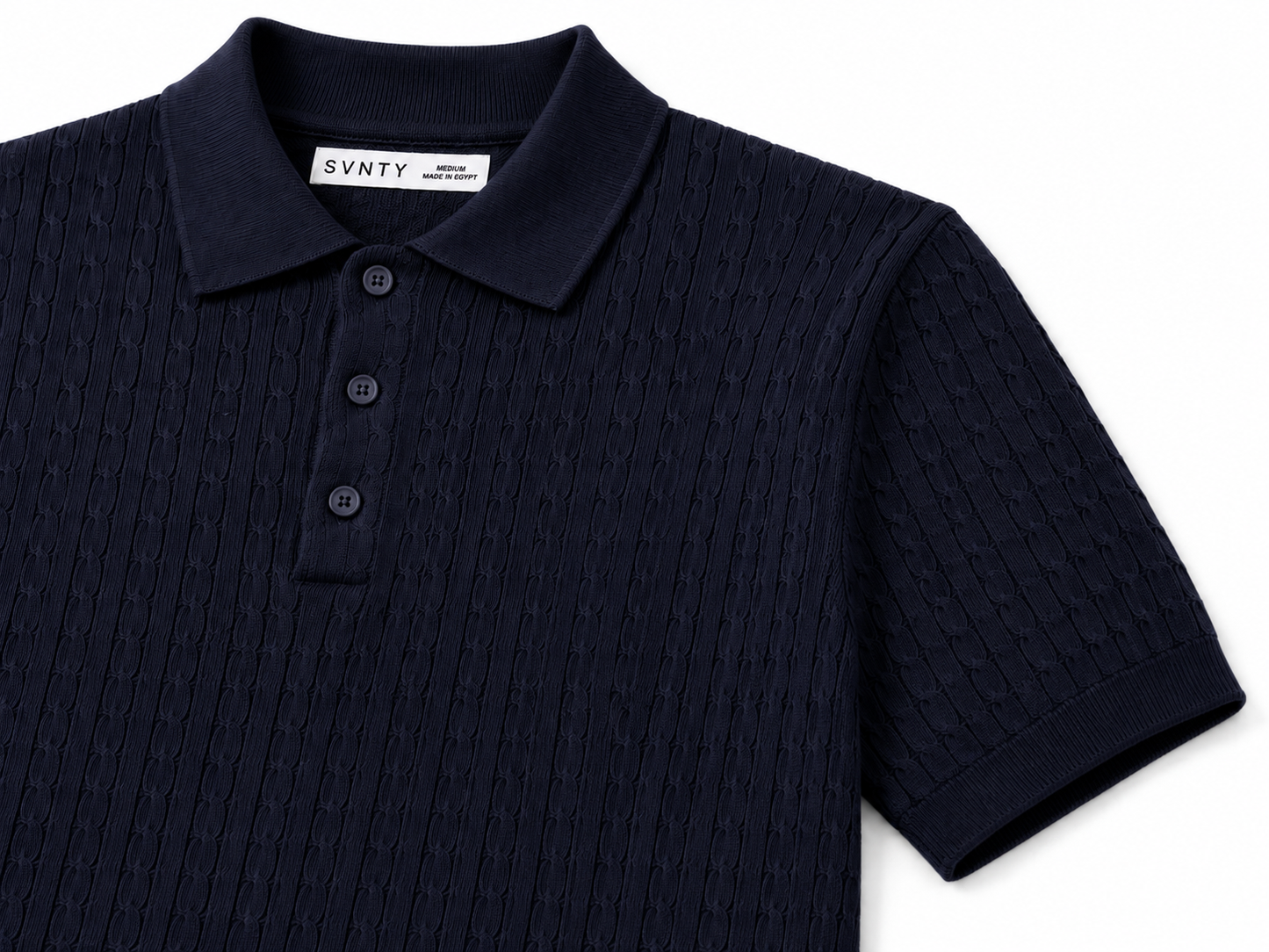 Textured Knit Polo T-Shirt