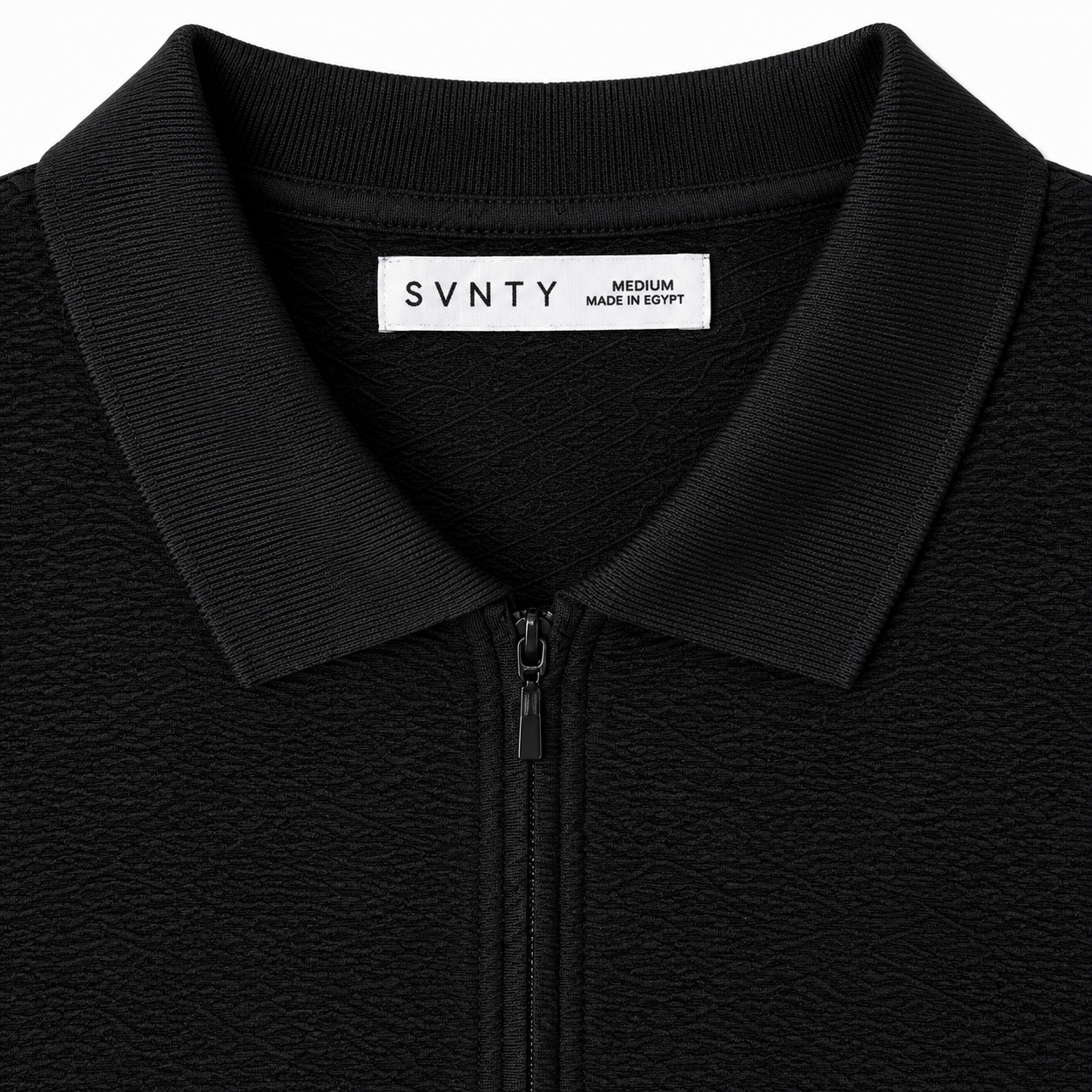 Crinkled Zip Polo