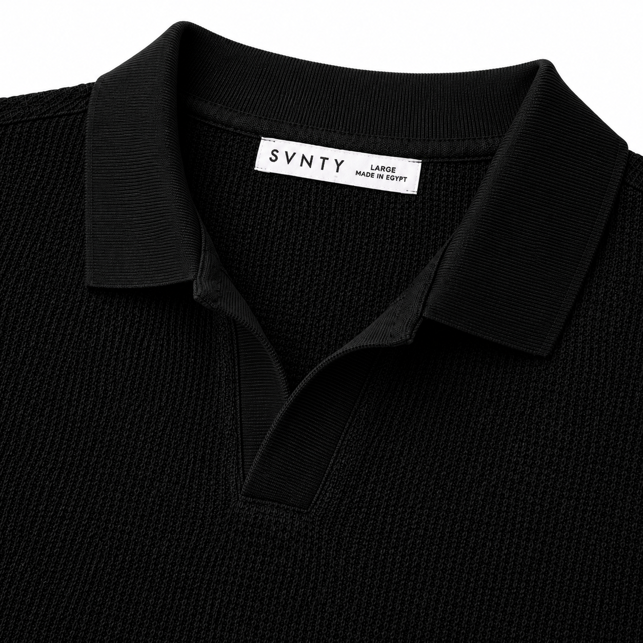 Jacquard Open-Collar Polo