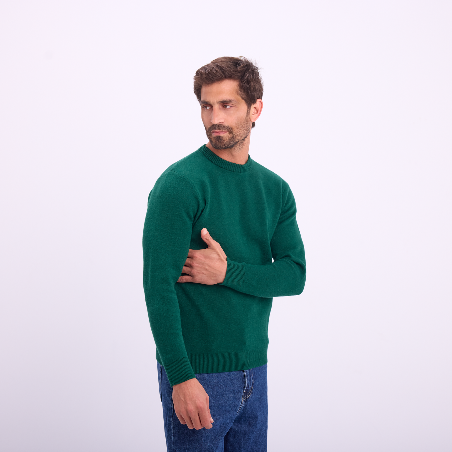 Green Essential Knit Crewneck