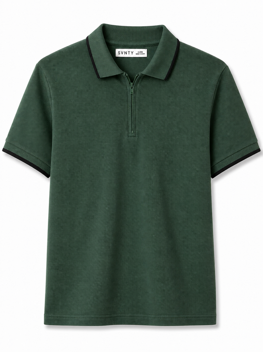 Quarter-Zip Piqué Polo