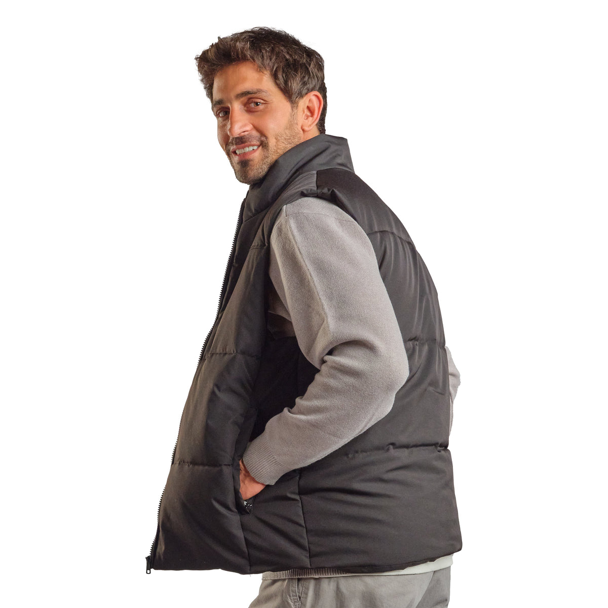 Puffer Vest in Black, SVNTY, view 3 of 3