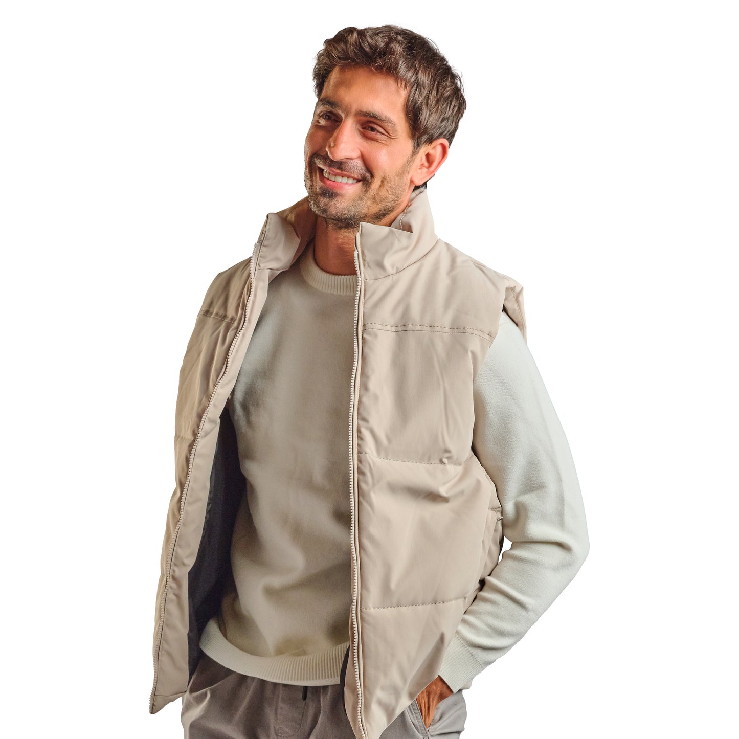 Beige Puffer Vest