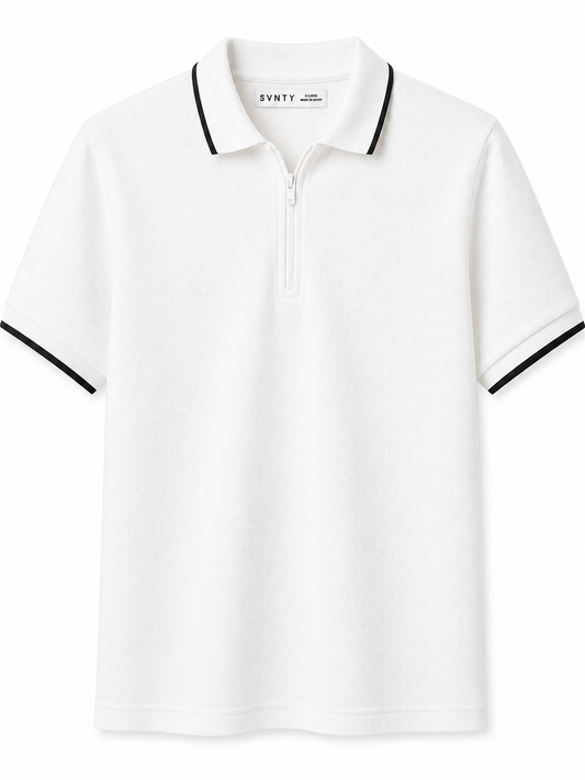 Quarter-Zip Piqué Polo