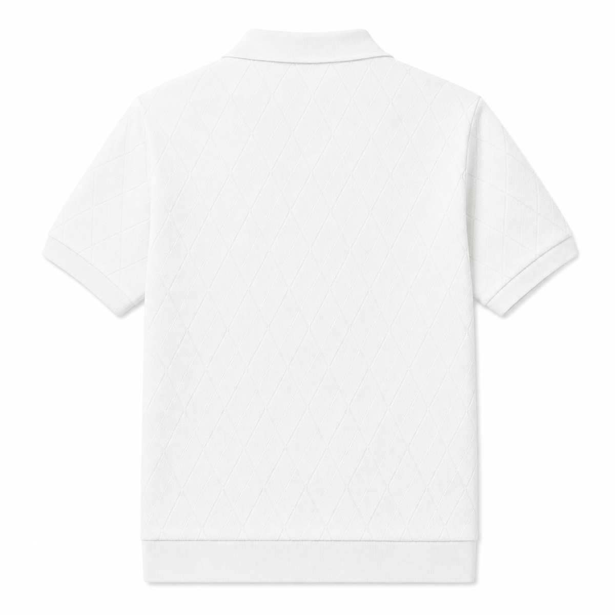 Jacquard Diamond Polo in Off-White, SVNTY, view 2 of 4