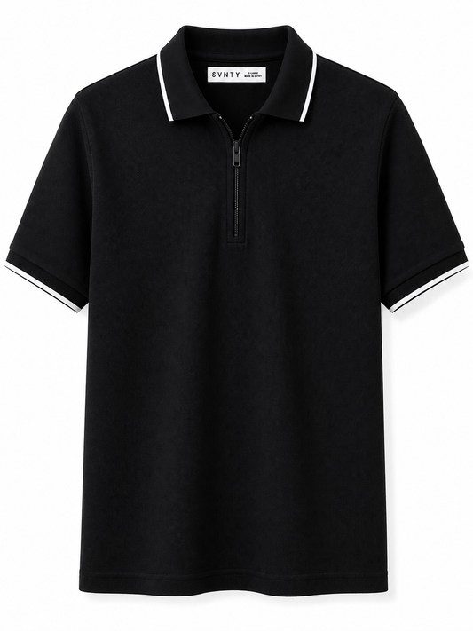 Quarter-Zip Piqué Polo