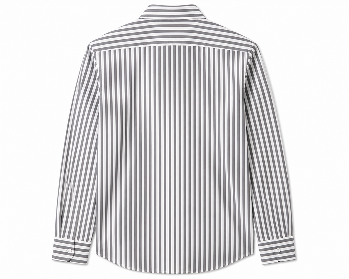 Striped Oxford Shirt in Black stripe, SVNTY, view 2 of 5