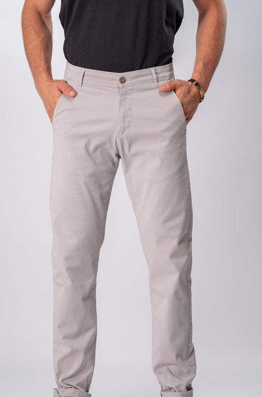 Gabardine Pants in Light Gray, SVNTY, view 1 of 3