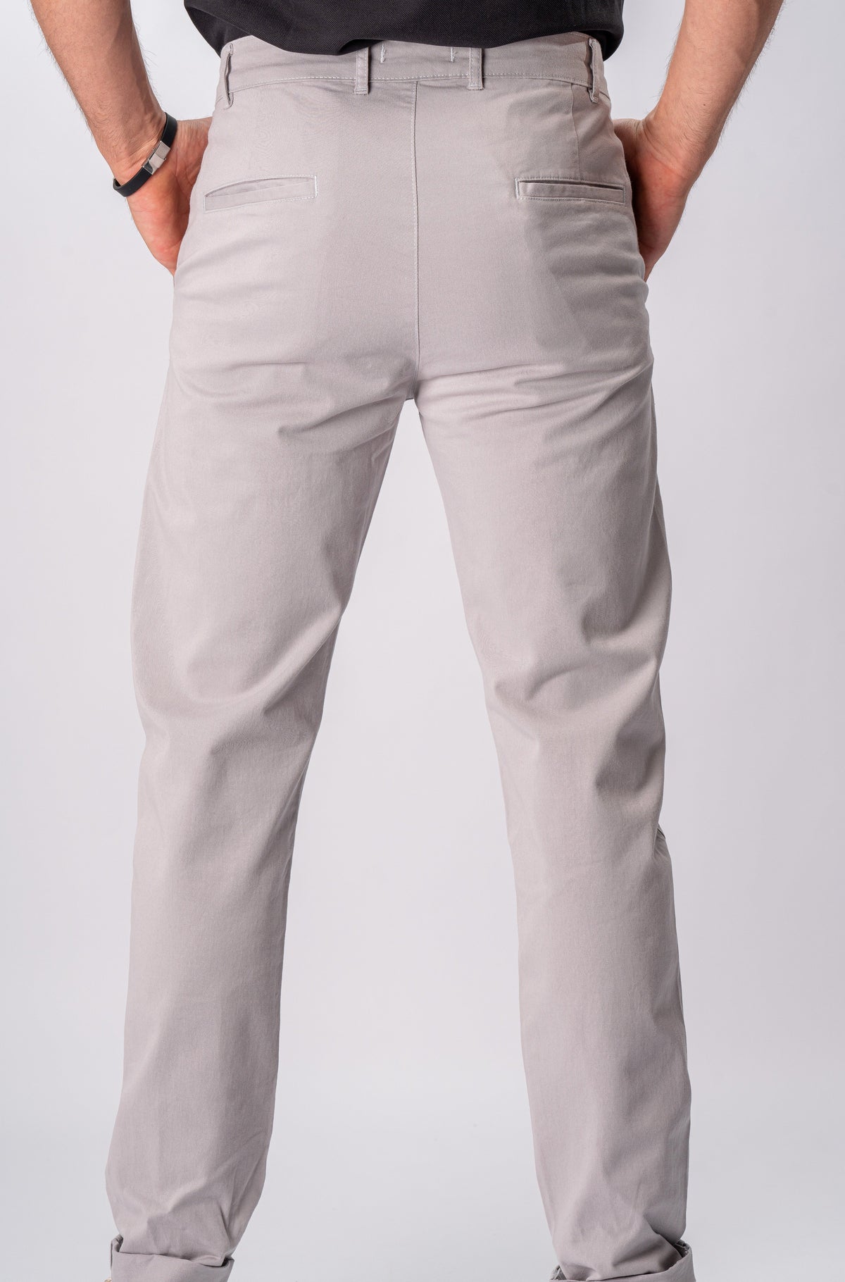 Gabardine Pants in Light Gray, SVNTY, view 3 of 3