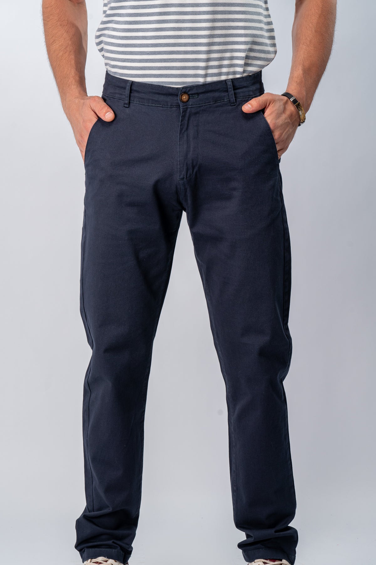 Gabardine Pants in Navy, SVNTY, view 1 of 3