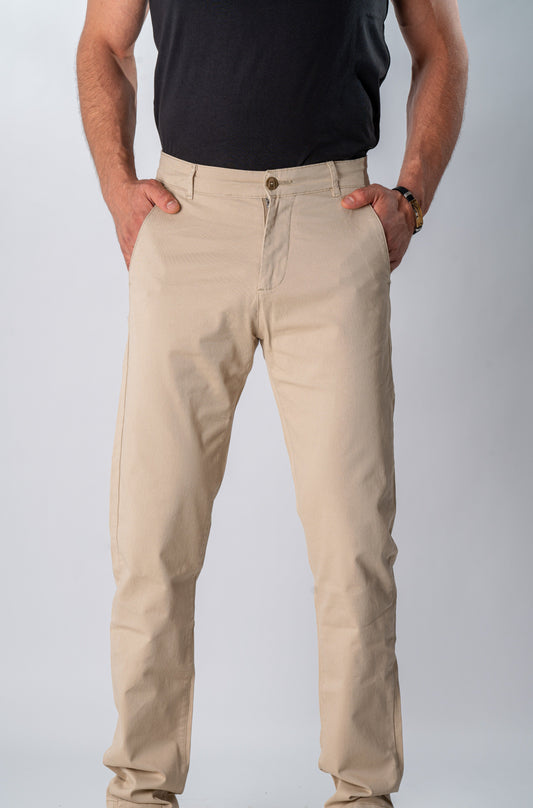 Gabardine Pants in Beige, SVNTY, view 1 of 4
