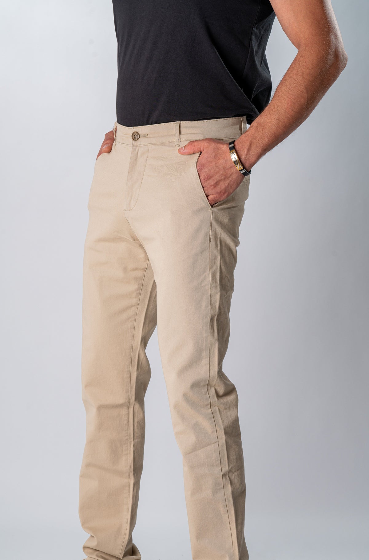 Gabardine Pants in Beige, SVNTY, view 2 of 4