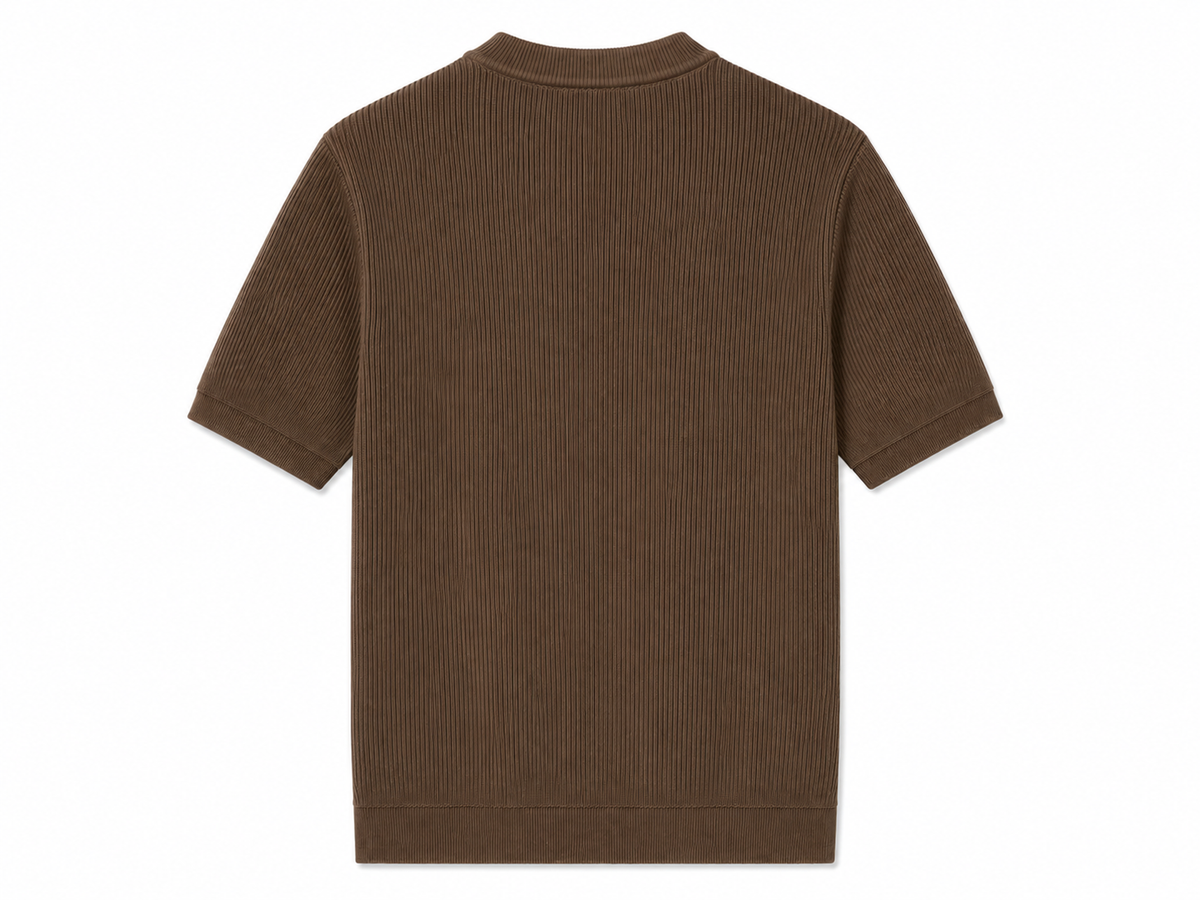 Knit Heavyweight Crewneck in Brown, SVNTY, view 2 of 4