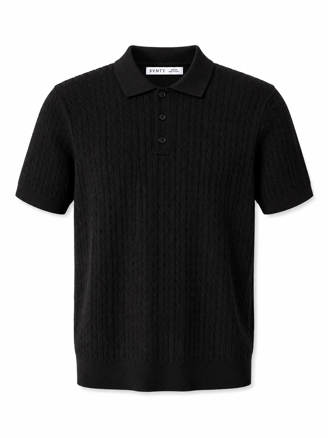Textured Knit Polo T-Shirt