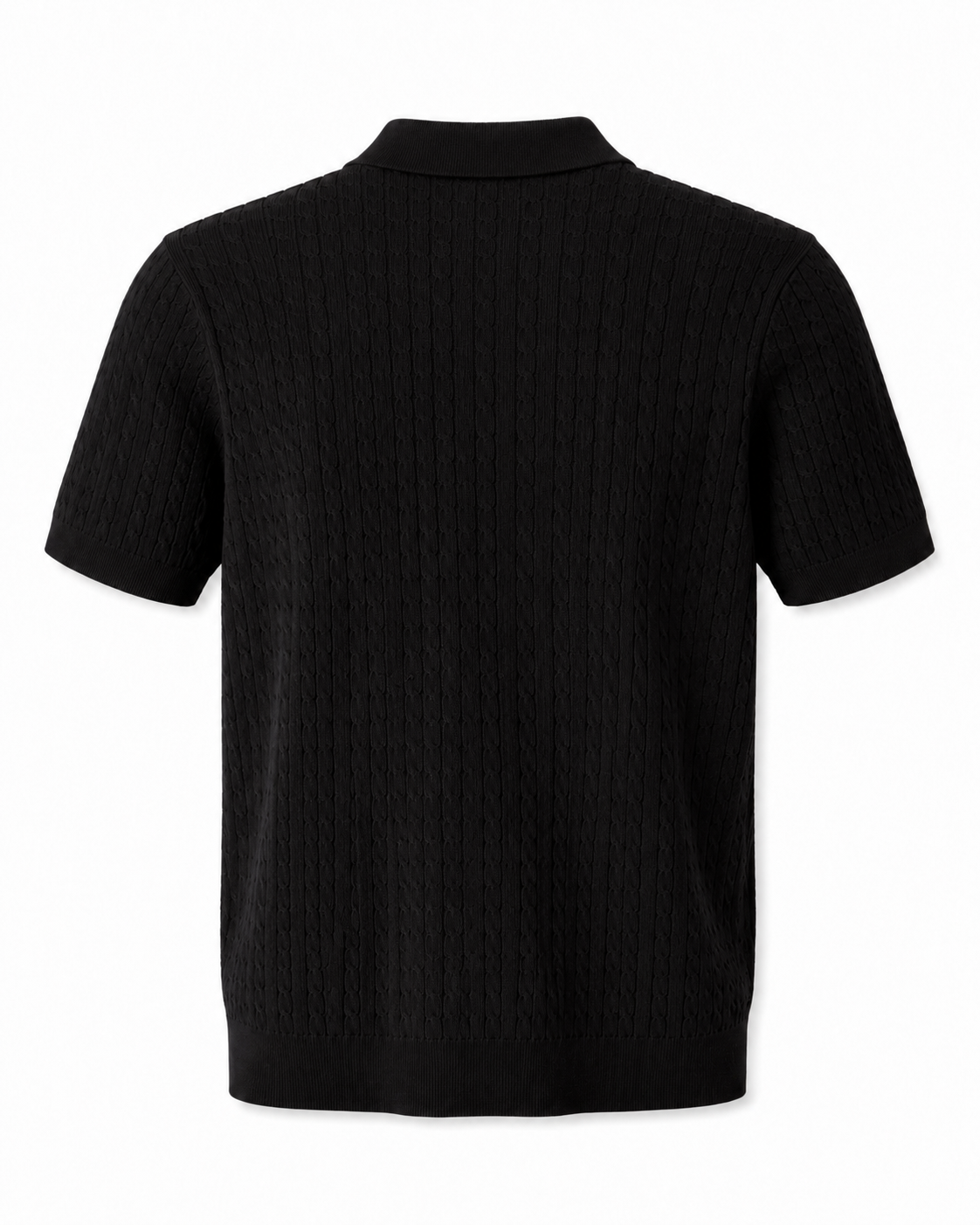 Textured Knit Polo T-Shirt