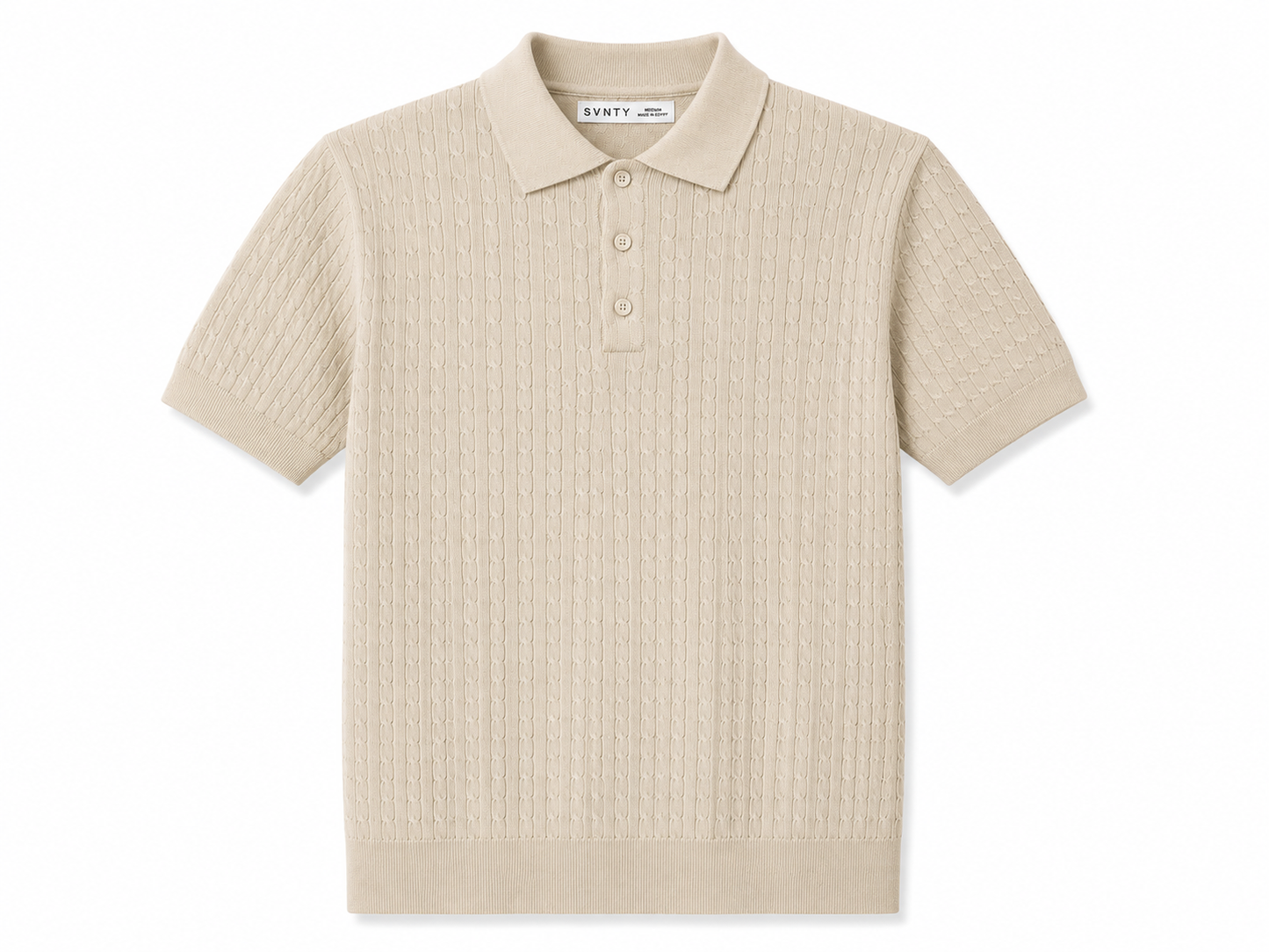 Textured Knit Polo T-Shirt