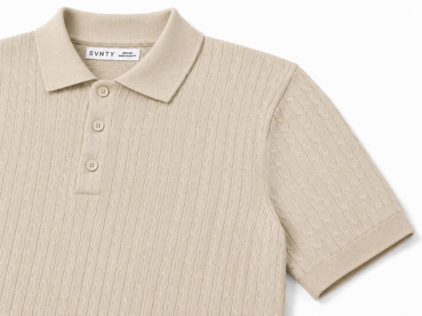 Textured Knit Polo T-Shirt