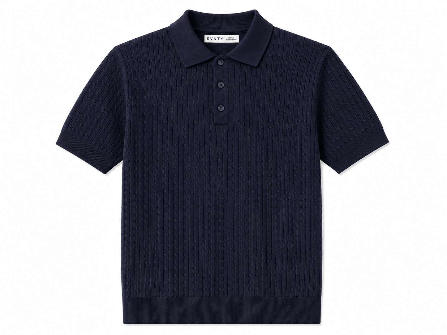 Textured Knit Polo T-Shirt
