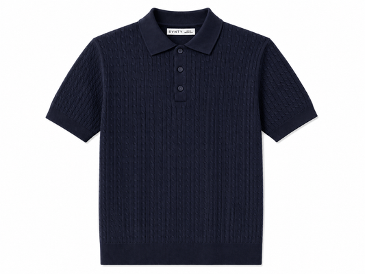 Textured Knit Polo T-Shirt