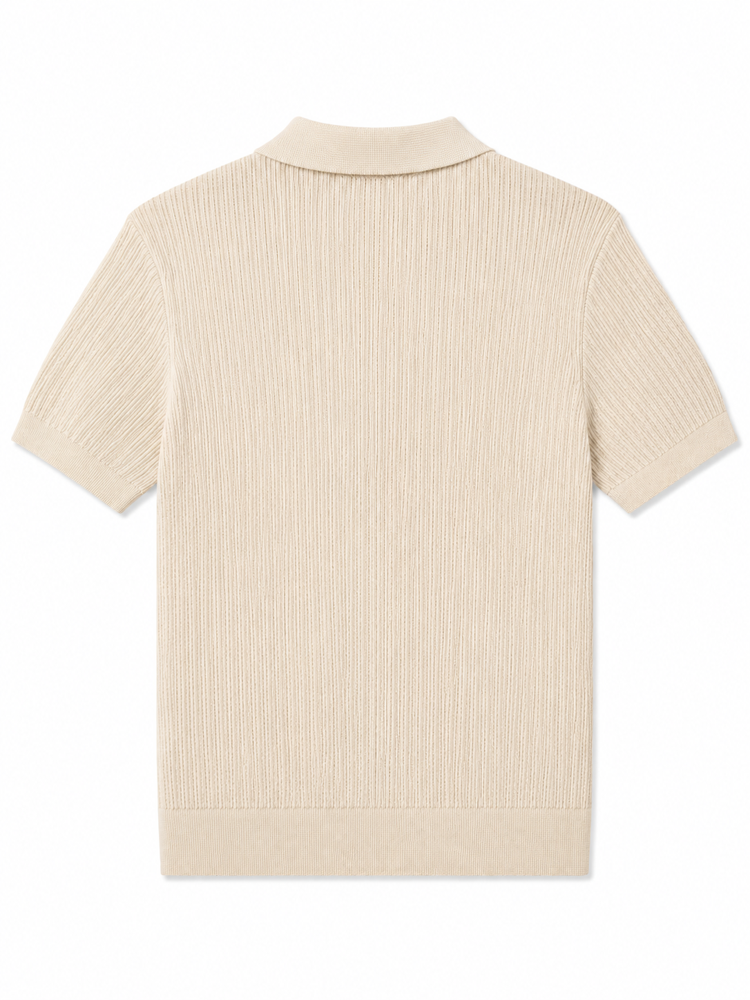 Ribbed Knit Polo Shirt