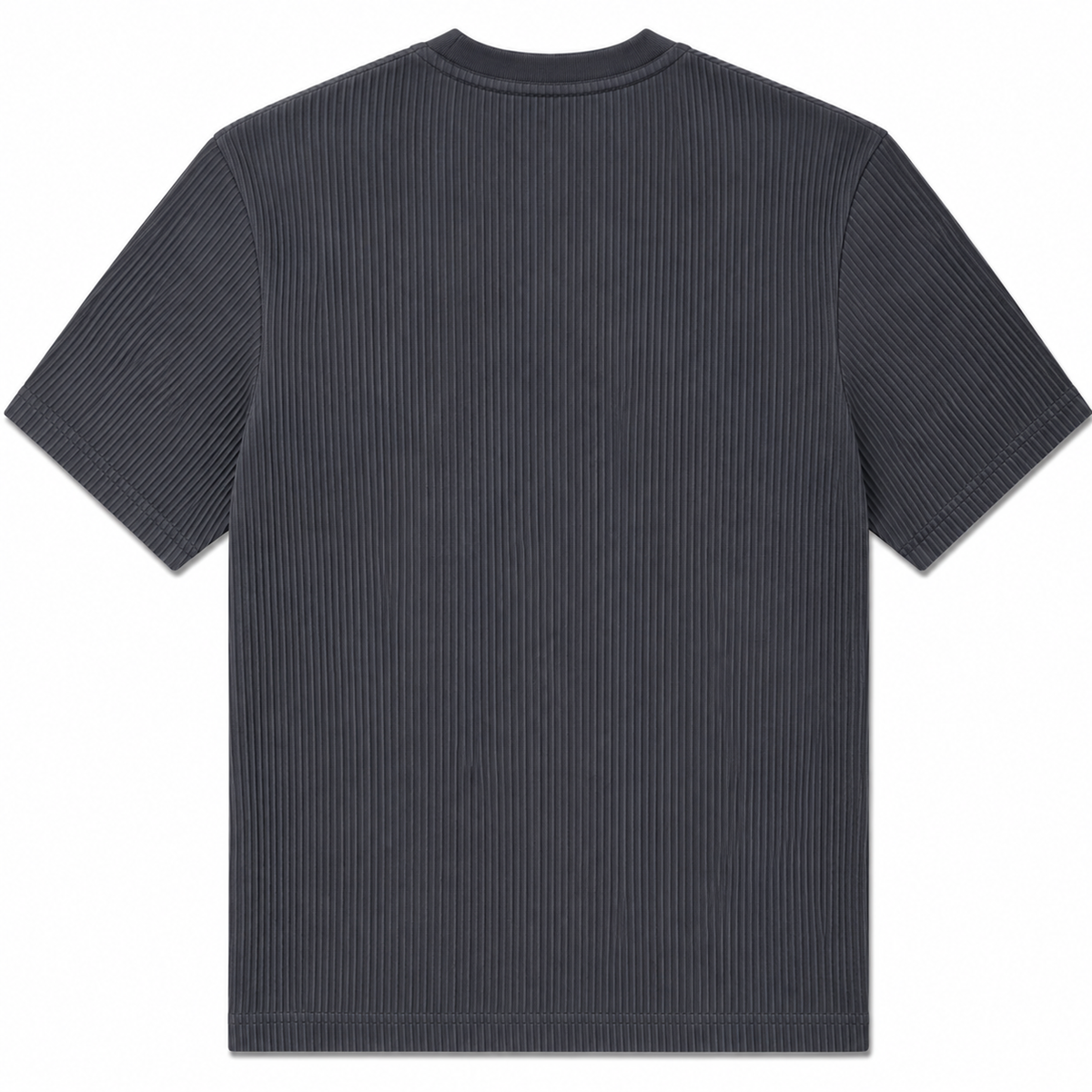 Ribbed Crewneck T-Shirt in Gray, SVNTY, view 2 of 3