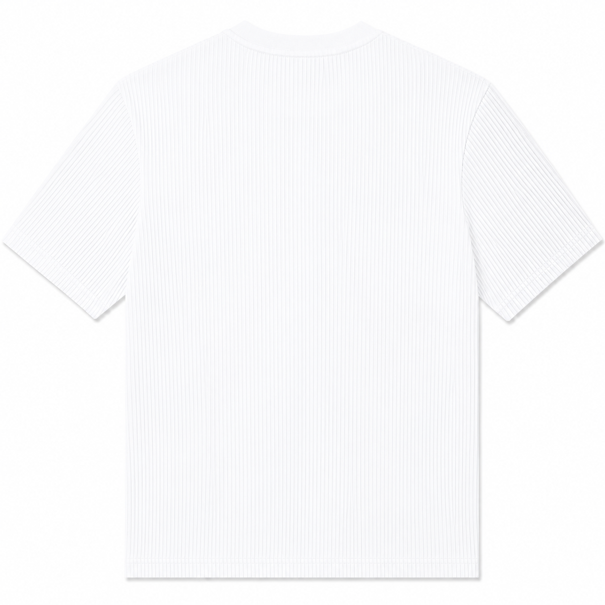 Ribbed Crewneck T-Shirt in White, SVNTY, view 2 of 3
