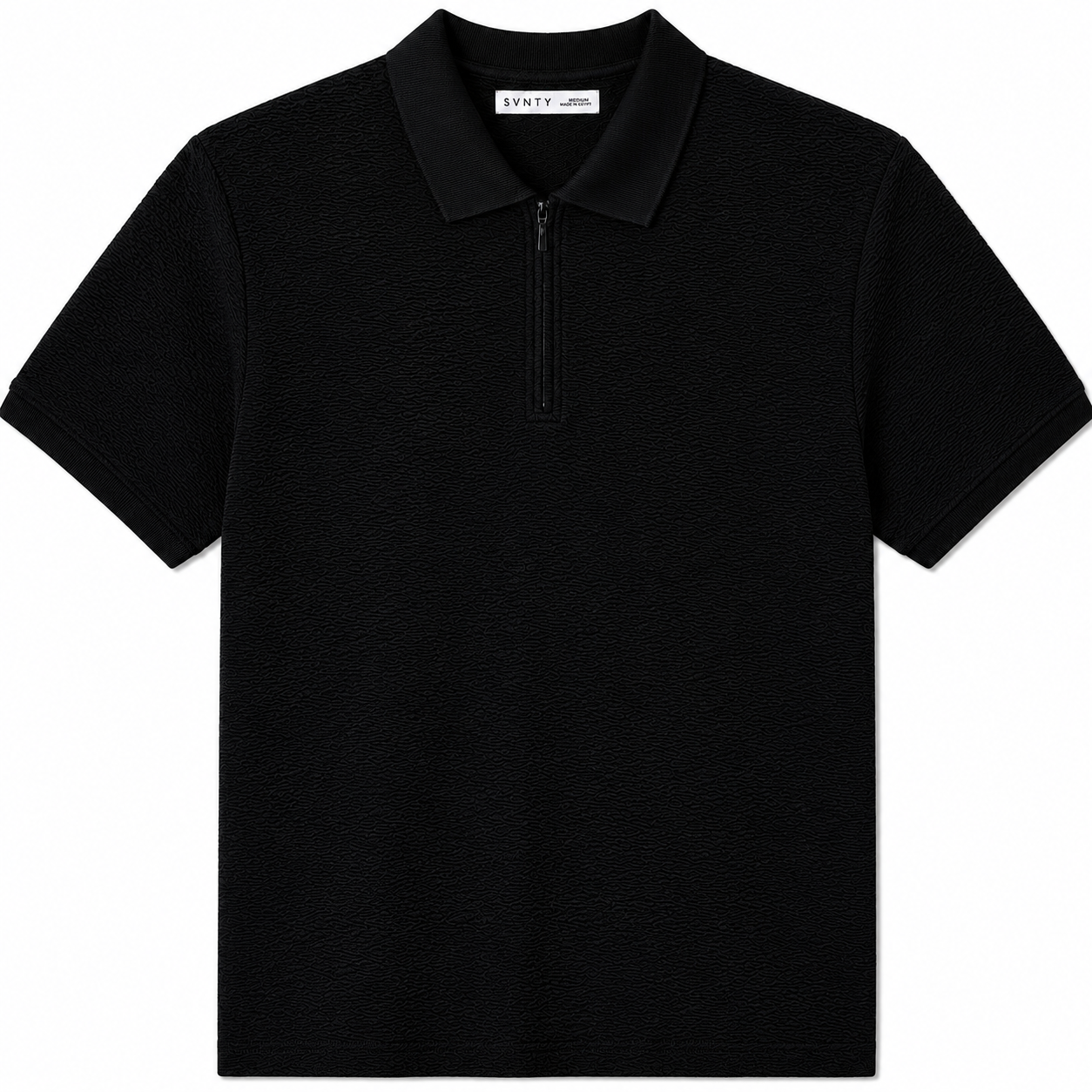 Crinkled Zip Polo