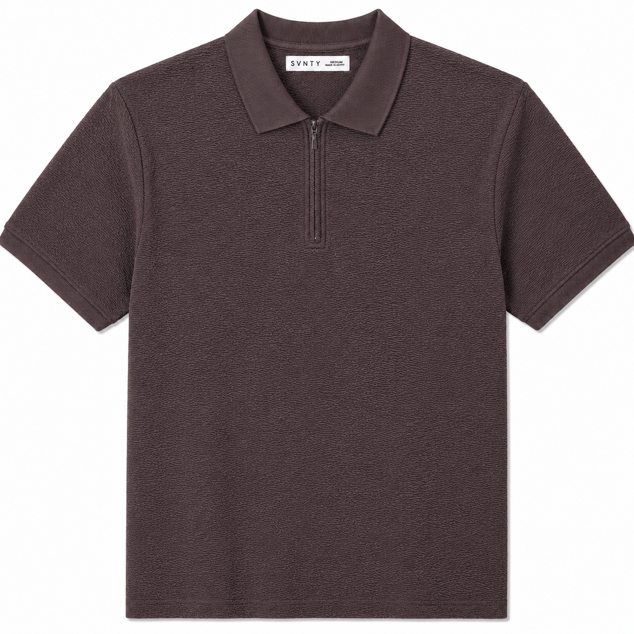 Crinkled Zip Polo
