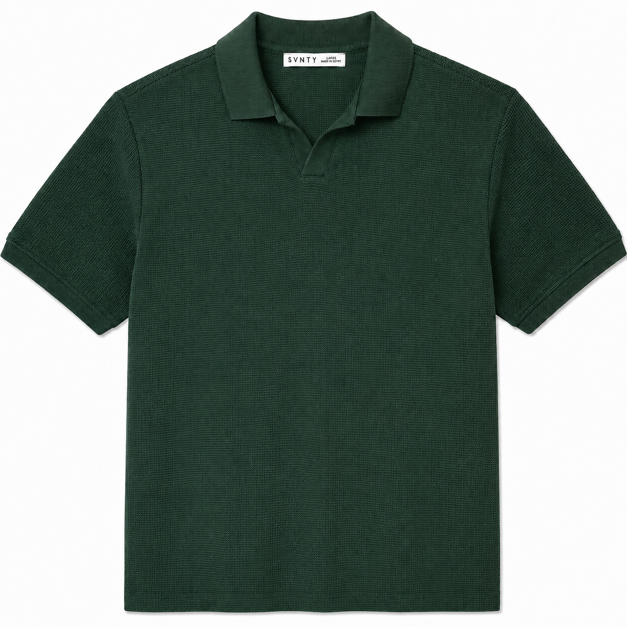 Jacquard Open-Collar Polo