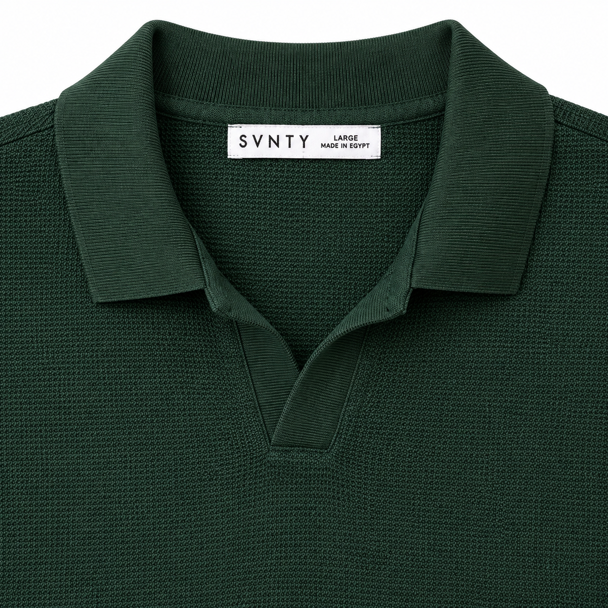 Jacquard Open-Collar Polo