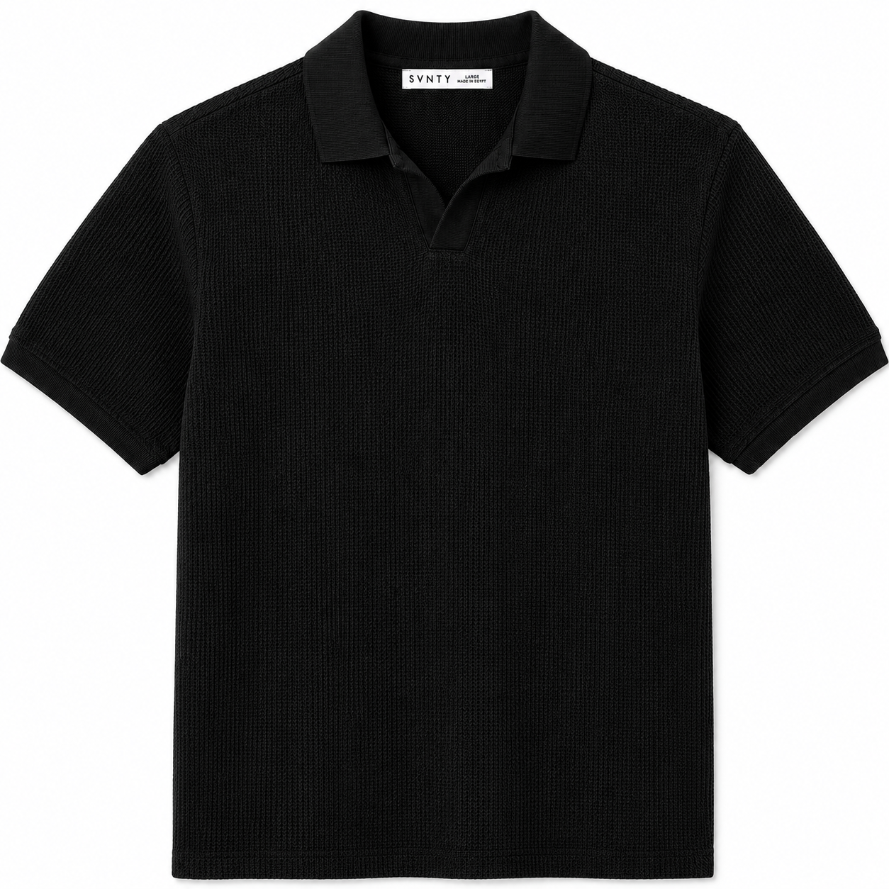 Jacquard Open-Collar Polo