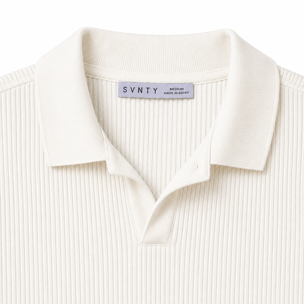 Ribbed Open-Collar Polo