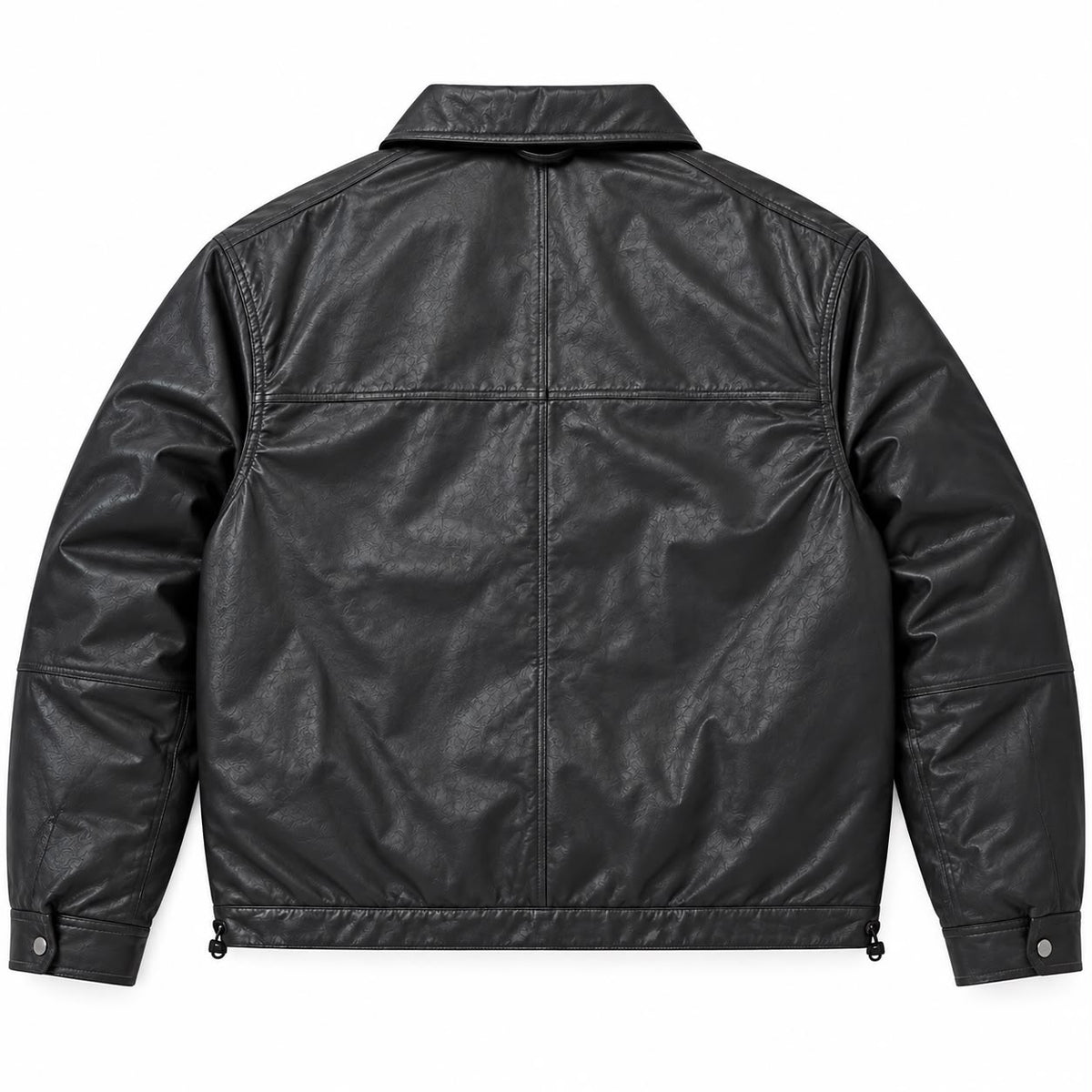 Faux Leather Zip Jacket in Black, SVNTY, view 2 of 2