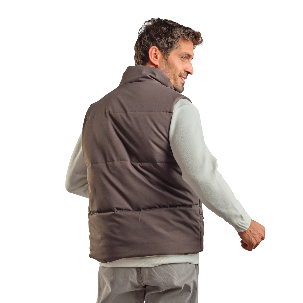 Puffer Vest in Gray, SVNTY, view 2 of 3