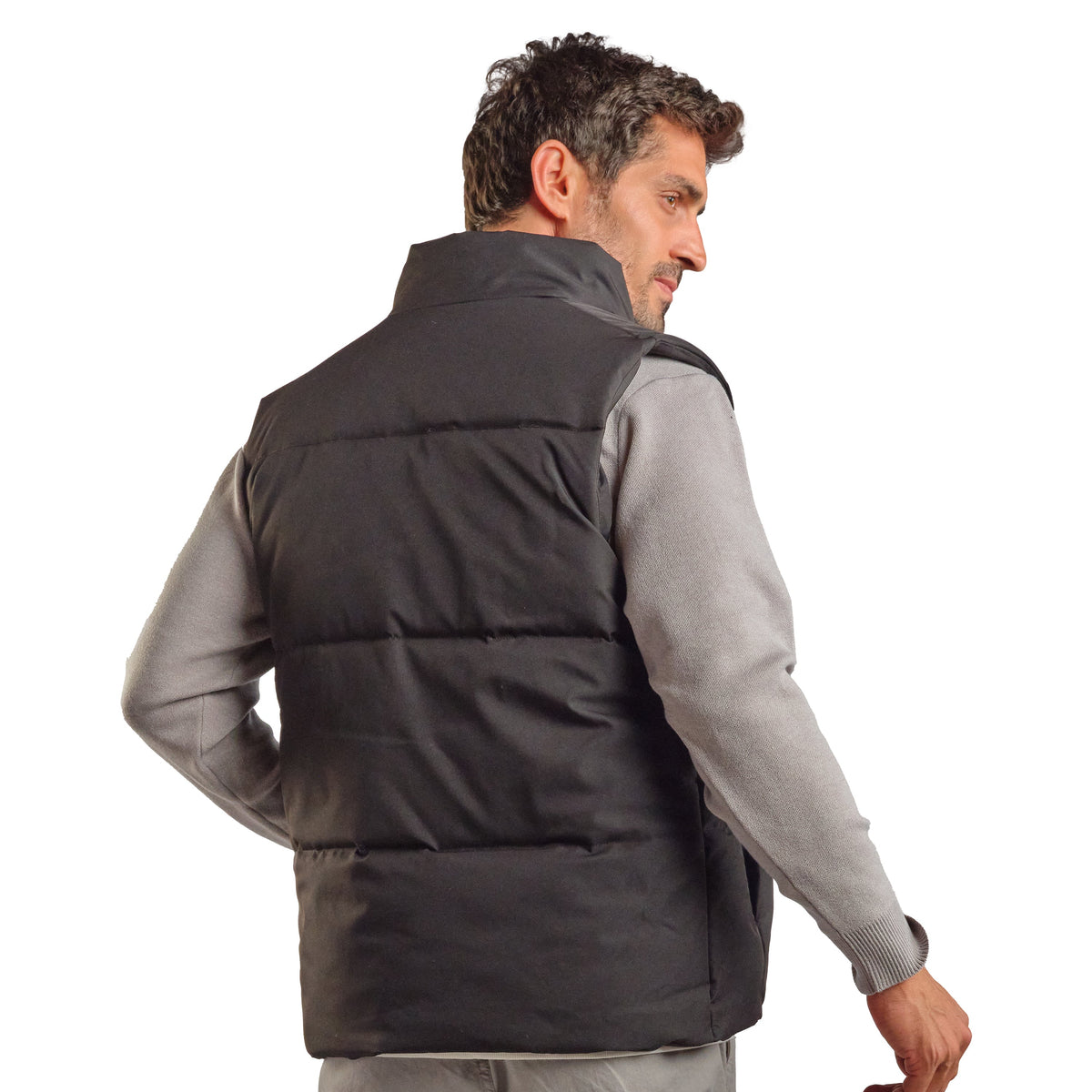 Puffer Vest in Black, SVNTY, view 2 of 3