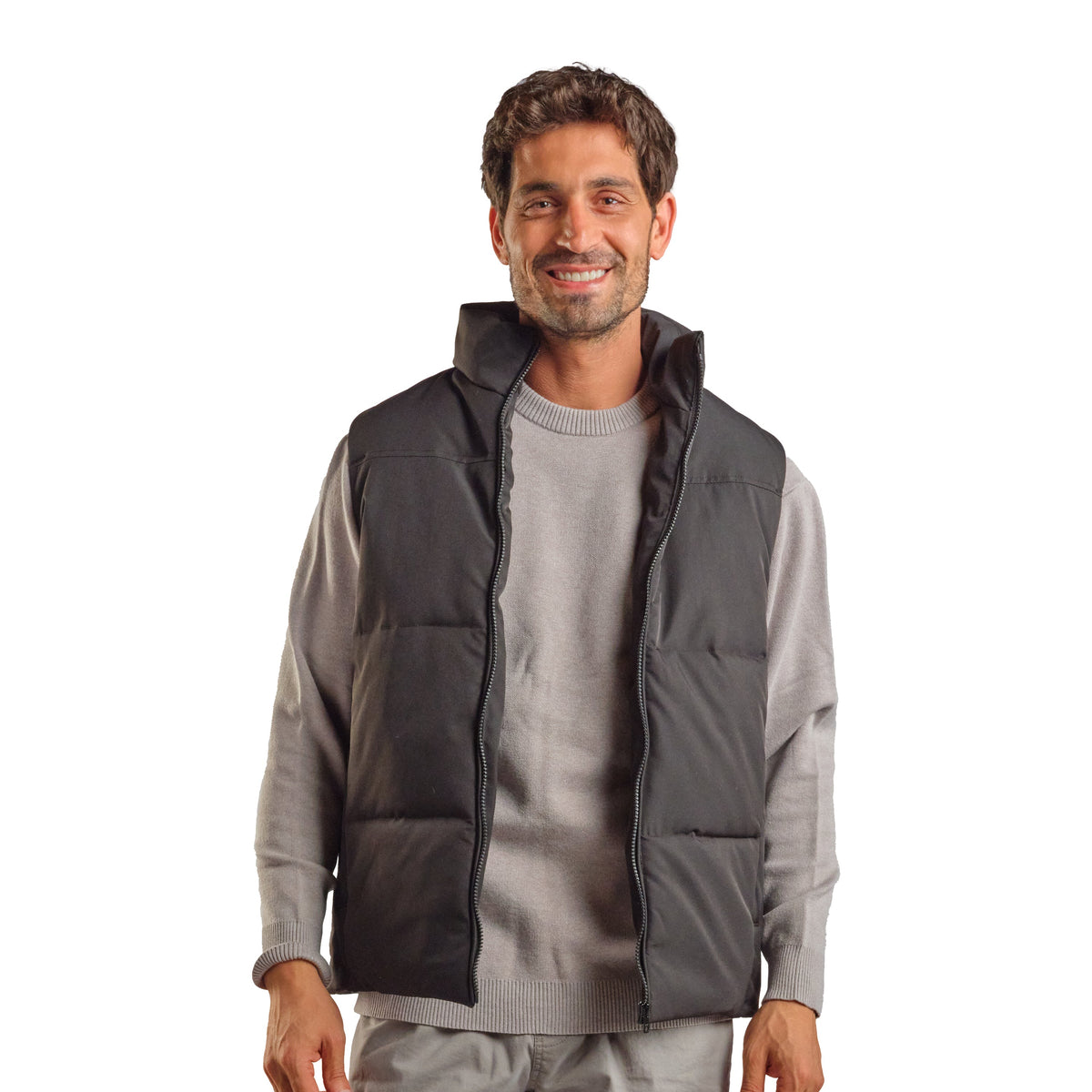 Puffer Vest in Black, SVNTY, view 1 of 3