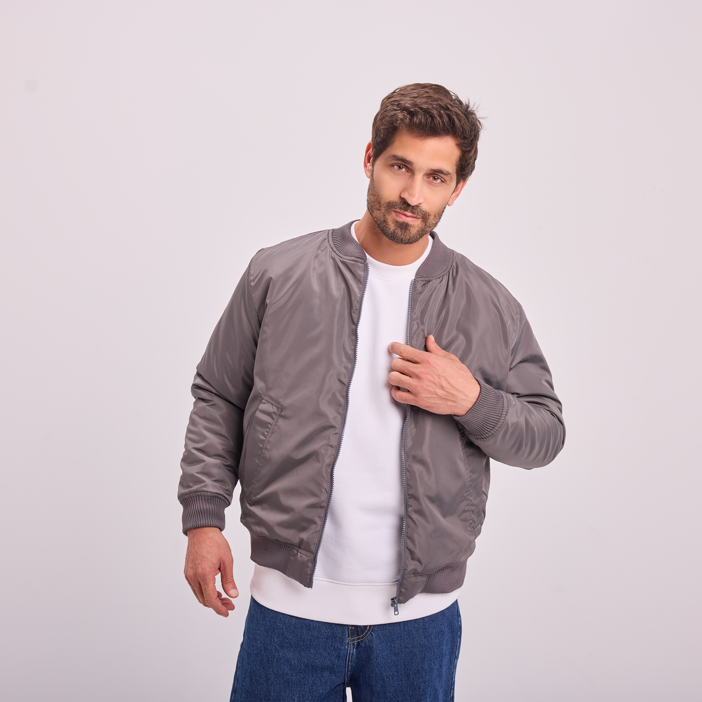 Grey Bomber Jacket