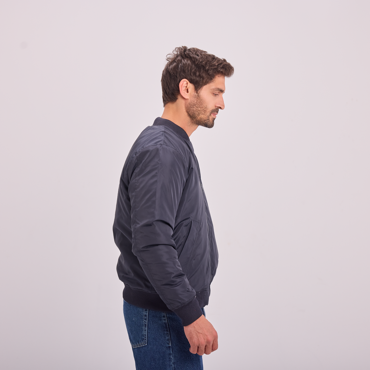 Bomber Jacket in Navy, SVNTY, view 3 of 7