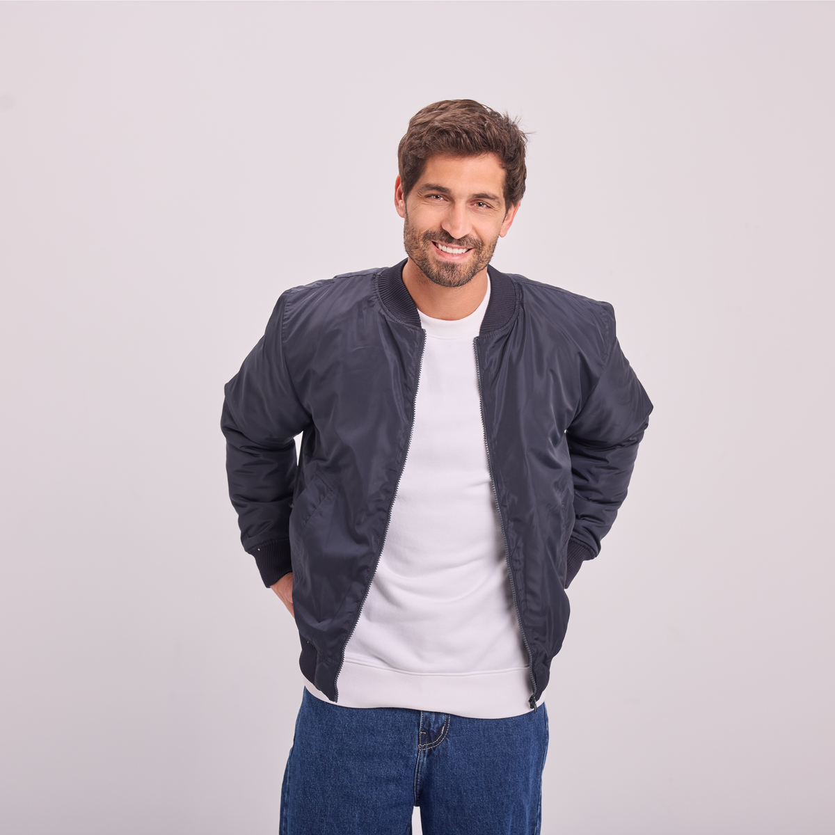 Bomber Jacket in Navy, SVNTY, view 4 of 7