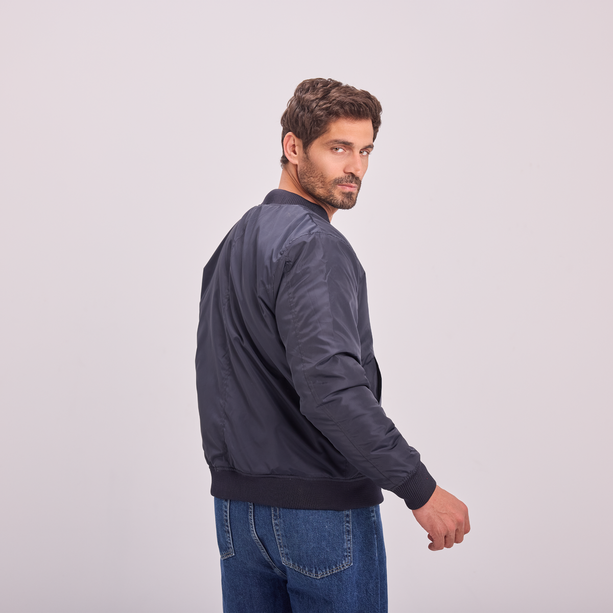 Bomber Jacket in Navy, SVNTY, view 6 of 7