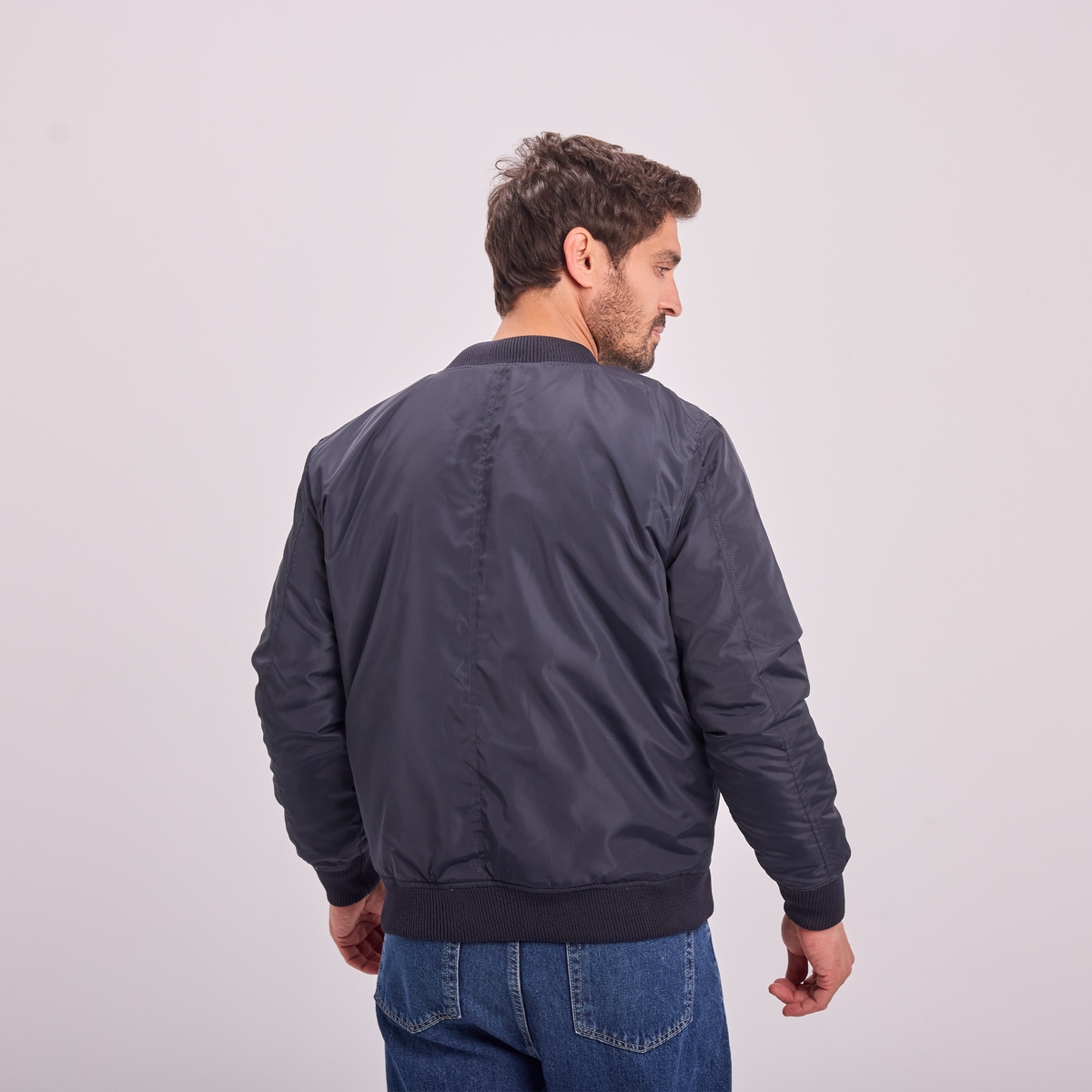 Bomber Jacket in Navy, SVNTY, view 7 of 7
