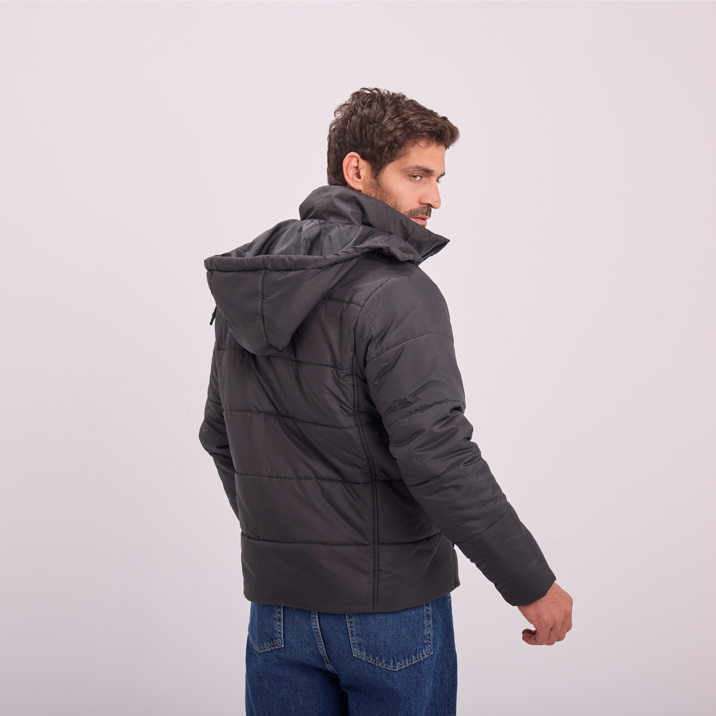 Black Puffer Hooded Jacket