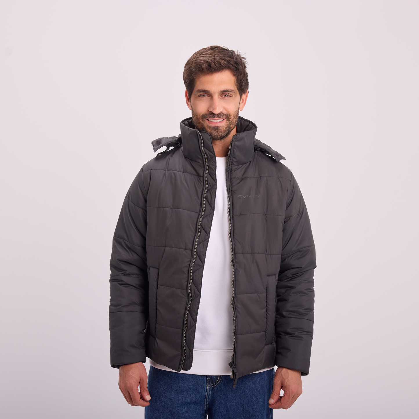 Black Puffer Hooded Jacket
