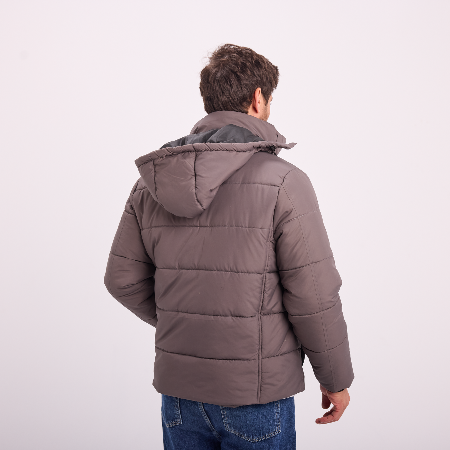 Gray Puffer Hooded Jacket