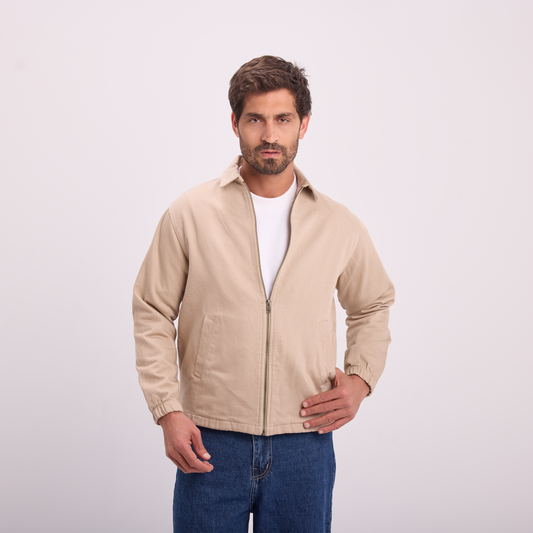 Beige Lightweight Zip Jacket