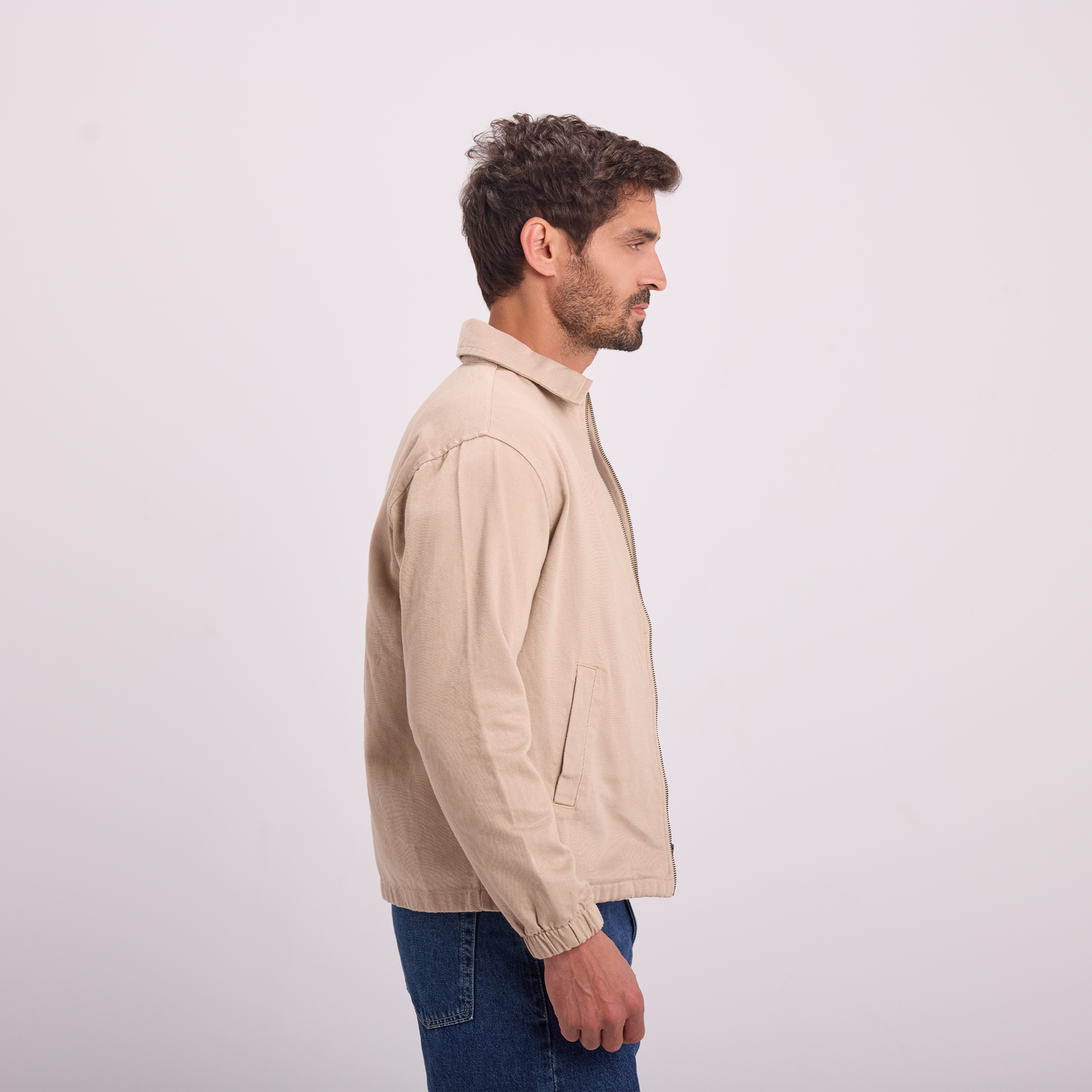 Beige Lightweight Zip Jacket