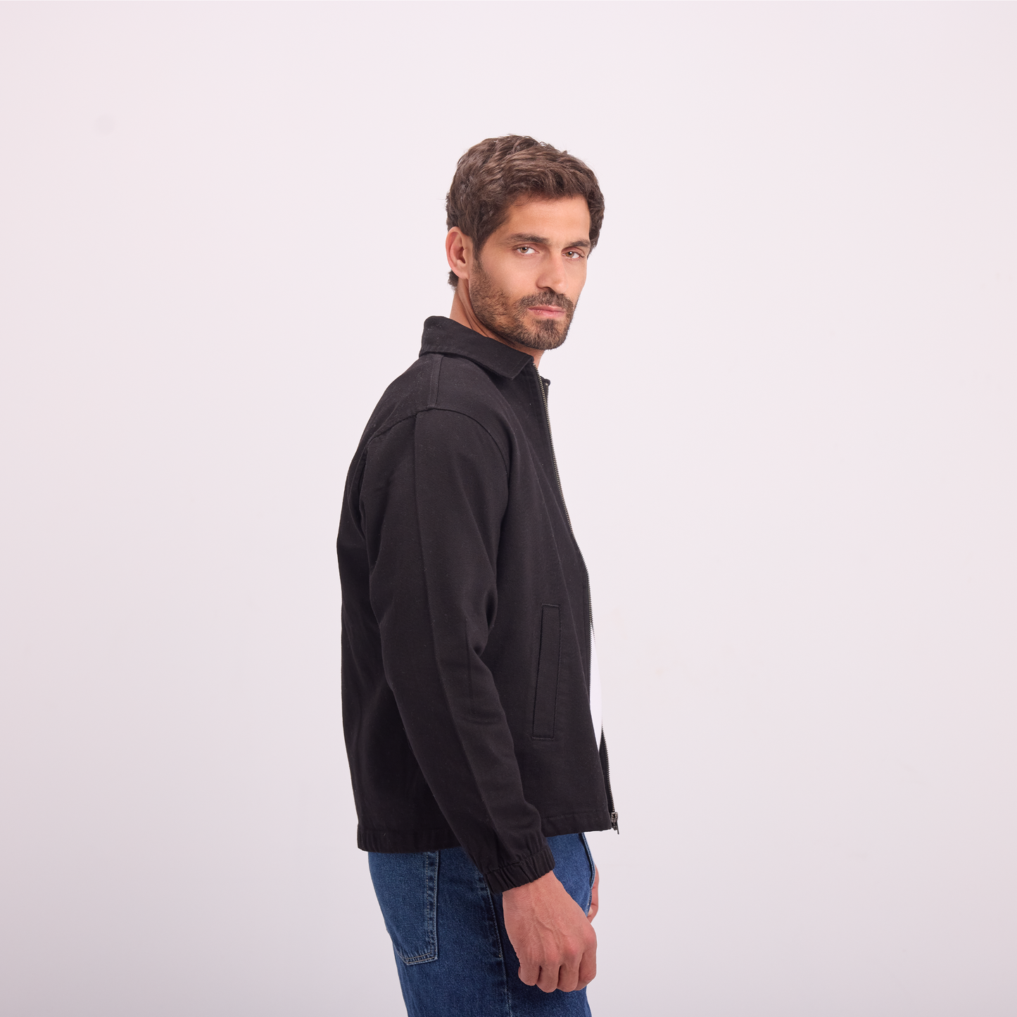 Black Lightweight Zip Jacket