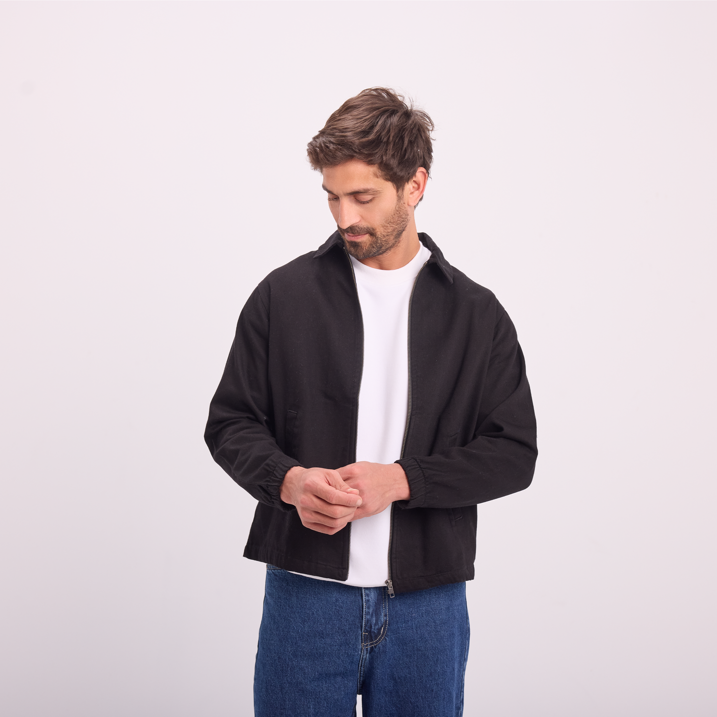 Black Lightweight Zip Jacket