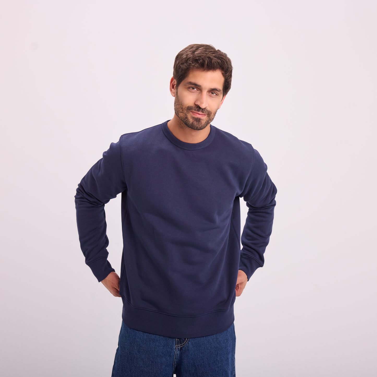 Navy Essential Crewneck Sweatshirt