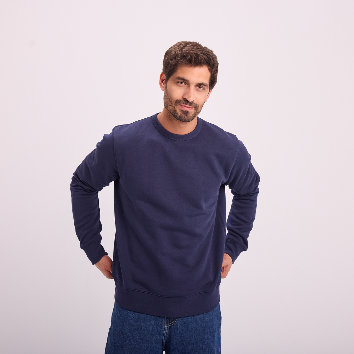 Essential Crewneck Sweatshirt in Navy, SVNTY, view 3 of 8